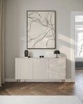 Selsey Sideboard OVARLO, 3-t&uuml;rig mit 6 F&auml;chern, geriffelten Fronten und