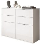 Inn.Furn Kommode SystemX (in wei&szlig; Hochglanz, Mehrzweckschrank 110 x 85 cm),...