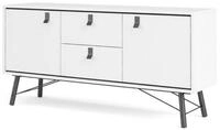 ebuy24 Sideboard Rye Sideboard 2 T&uuml;ren, 2 Schubladen mattweiss.