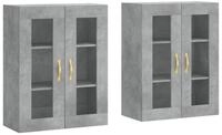 vidaXL Sideboard Wandschr&auml;nke 2 Stk. Betongrau Holzwerkstoff (2 St)