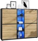Vladon Highboard Cuba V3 (Highboard, mit 12 F&auml;chern, inkl. RGB LED...