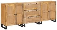 vidaXL Sideboard 180 x 33 x 75 cm Sideboard Braun Massivholz Mango