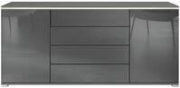 Vladon Sideboard Faro V2 (Kommode mit 2 T&uuml;ren & 4 Schubladen, Schrank mit LED