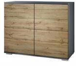 Vladon Kommode Rova V3 (Moderner K&uuml;chenschrank, mit 4 Push-to-Open T&uuml;ren),