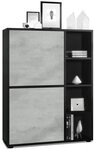 Vladon Highboard Cuba (Anrichte, mit 2 T&uuml;ren und 4 offene F&auml;cher), Schwarz