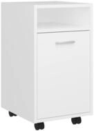 vidaXL Kommode, Beistellschrank mit Rollen Wei&szlig; 33x38x60 cm Holzwerkstoff