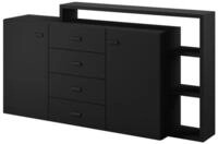 Masseno Kommode BOTTEGA 180 cm Sideboard mit 4 Schubladen und 2 T&uuml;ren Schwarz