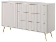 Masseno Kommode LANTANA 138 cm Sideboard mit 3 Schubladen und 1 T&uuml;ren Beige
