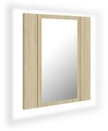 vidaXL Spiegelschrank NA LED Bad Spiegelschrank Sonoma Eiche 40x12x45 cm...