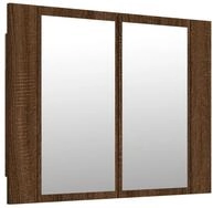 vidaXL Spiegelschrank NA LED-Spiegelschrank Braun Eichen-Optik 60x12x45 cm...