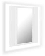 vidaXL Spiegelschrank NA LED Bad Spiegelschrank Wei&szlig; 40x12x45 cm Badezimmer
