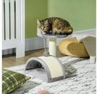 PawHut Kratzbaum Katzenbaum mit erh&ouml;hter Plattform, H&ouml;hle, mit Spielb&auml;llen,