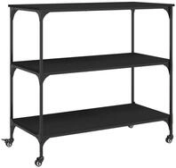 vidaXL K&uuml;chenwagen K&uuml;chenwagen Schwarz 102x50x95 cm Holzwerkstoff