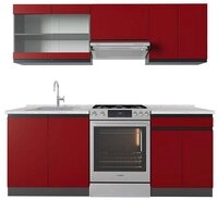 Vicco K&uuml;chenzeile R-Line, Rot/Anthrazit, 200 cm, AP Marmor