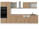 Vicco K&uuml;chenzeile R-Line, Artisan Eiche/Wei&szlig;, 350 cm mit Hochschrank, AP Eiche