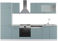 Vicco K&uuml;chenzeile R-Line, Blau-Grau/Wei&szlig;, 300 cm ohne Arbeitsplatte