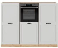 Vicco K&uuml;chenzeile R-Line, Wei&szlig; Landhaus/Goldkraft Eiche, 180 cm ohne...