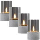 Marrakesch Orient & Mediterran Interior LED-Kerze 4er Set LED Kerze Glas Windlicht