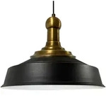 Bamyum Pendelleuchte H&auml;ngelampe Industrial Schwarz Wei&szlig; Metall, &Oslash;40cm, E27,