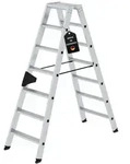 PROREGAL&reg; Stehleiter Stufen-Stehleiter beidseitig begehbar 2x7 | 161 cm