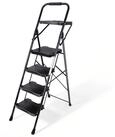 Sekey Stehleiter 4 Stufen Haushaltsleiter Klappleiter mit grosser Zrittfl&auml;che 36 x