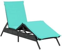 vidaXL Gartenliege Sonnenliege mit Kissen Schwarz Poly Rattan, 1 St.