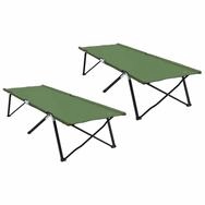 vidaXL Bett Klapp Schlafbett f&uuml;rs Camping 2 pcs Gr&uuml;n 206 x 76 x 74 cm (2-tlg)