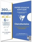 CLAIREFONTAINE Zeichenpapier Clairefontaine Mappe Acryl & &Ouml;lpapier 24x32 6Bl