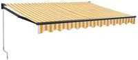 vidaXL Markise Sonnenschutz Einziehbar Gelb und Wei&szlig; 3x2,5 m Stoff und...