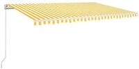 vidaXL Markise Markise Manuell Einziehbar 500x350 cm Gelb und Wei&szlig; (1-St)