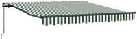 vidaXL Markise Ausziehbare Markise Gr&uuml;n und Wei&szlig; 350 x 250 cm (1-St)