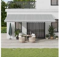 vidaXL Markise Markise Manuell mit LED Anthrazit & Wei&szlig; 600x350 cm