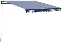 vidaXL Markise Einziehbare Markise Handbetrieben 300 x 250 cm Blau und Wei&szlig;
