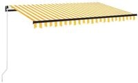 vidaXL Markise Sonnenschutz Manuell Einziehbar 450x300 cm Gelb und Wei&szlig;