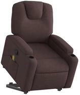 vidaXL Sessel Massagesessel mit Aufstehhilfe Dunkelbraun Stoff (1-St)