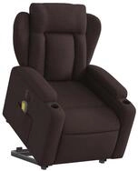 vidaXL Sessel Elektrischer Massagesessel mit Aufstehhilfe Dunkelbraun Stoff...