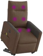 vidaXL Sessel Elektrischer Massagesessel mit Aufstehhilfe Braun Stoff (1-St)