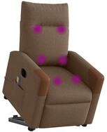 vidaXL Sessel Elektrischer Massagesessel mit Aufstehhilfe Braun Stoff (1-St)