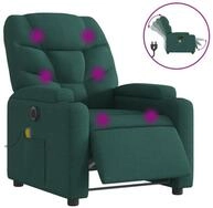 vidaXL Massagesessel, Relaxsessel Elektrisch Dunkelgr&uuml;n Stoff