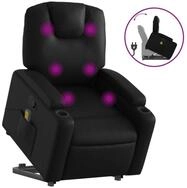 vidaXL Massagesessel, Relaxsessel mit Aufstehhilfe Schwarz Kunstleder