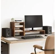 vidaXL Monitorst&auml;nder, (Monitorst&auml;nder mit Schreibtisch-Organizer R&auml;uchereiche)