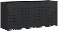 vidaXL M&uuml;lltonnenbox Wagenm&uuml;llbeh&auml;lter f&uuml;r 4 Beh&auml;lter Schwarz 272 x 77,5 x...