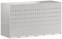 vidaXL M&uuml;lltonnenbox Wagenm&uuml;llbeh&auml;lter f&uuml;r 3 Beh&auml;lter Edelstahl Silber (1...