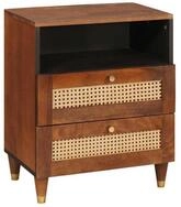 vidaXL Nachttisch Nachttische mit Schubladen 50 x 33 x 62 cm Massivholz (1-St)