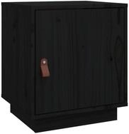 vidaXL Nachttisch Nachttisch Schwarz 40x34x45 cm Massivholz Kiefer (1-St)
