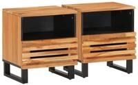 vidaXL Nachttisch Nachttische 2 Stk. 40x34x46 cm Massivholz (2-St)