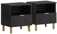 vidaXL Nachttisch Nachttisch Schwarz 40x33x46 cm Holzwerkstoff (2-St)
