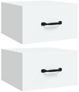 vidaXL Nachttisch NA Wand-Nachttische2er Set Wei&szlig; 35x35x20 cm Bett Nachtschrank