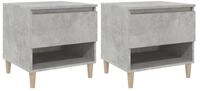 vidaXL Nachttisch Nachttische 2 Stk. Betongrau 50x46x50 cm Holzwerkstoff (2-St)