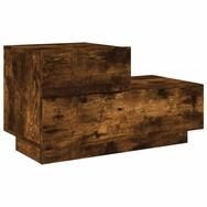 vidaXL Nachttisch Nachttisch mit LED-Leuchten R&auml;uchereiche 70x36x40,5 cm (1-St)